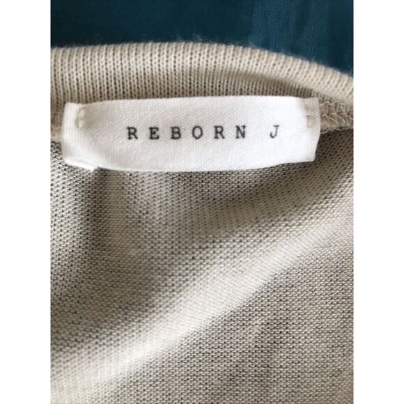 REBORN J Cream Ivory Asymmetrical Long Sleeve Button Accent Tunic Small - Picture 6 of 7